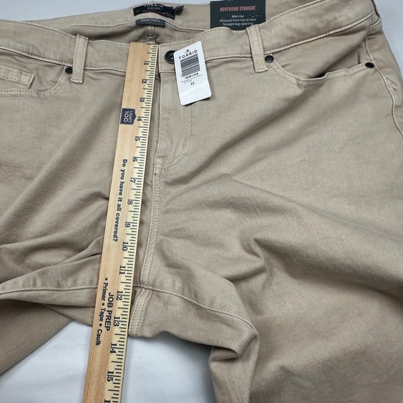 Torrid Boyfriend Straight Jeans Womens 22R Tan Khaki Vintage Stretch Mid Rise - Picture 5 of 9